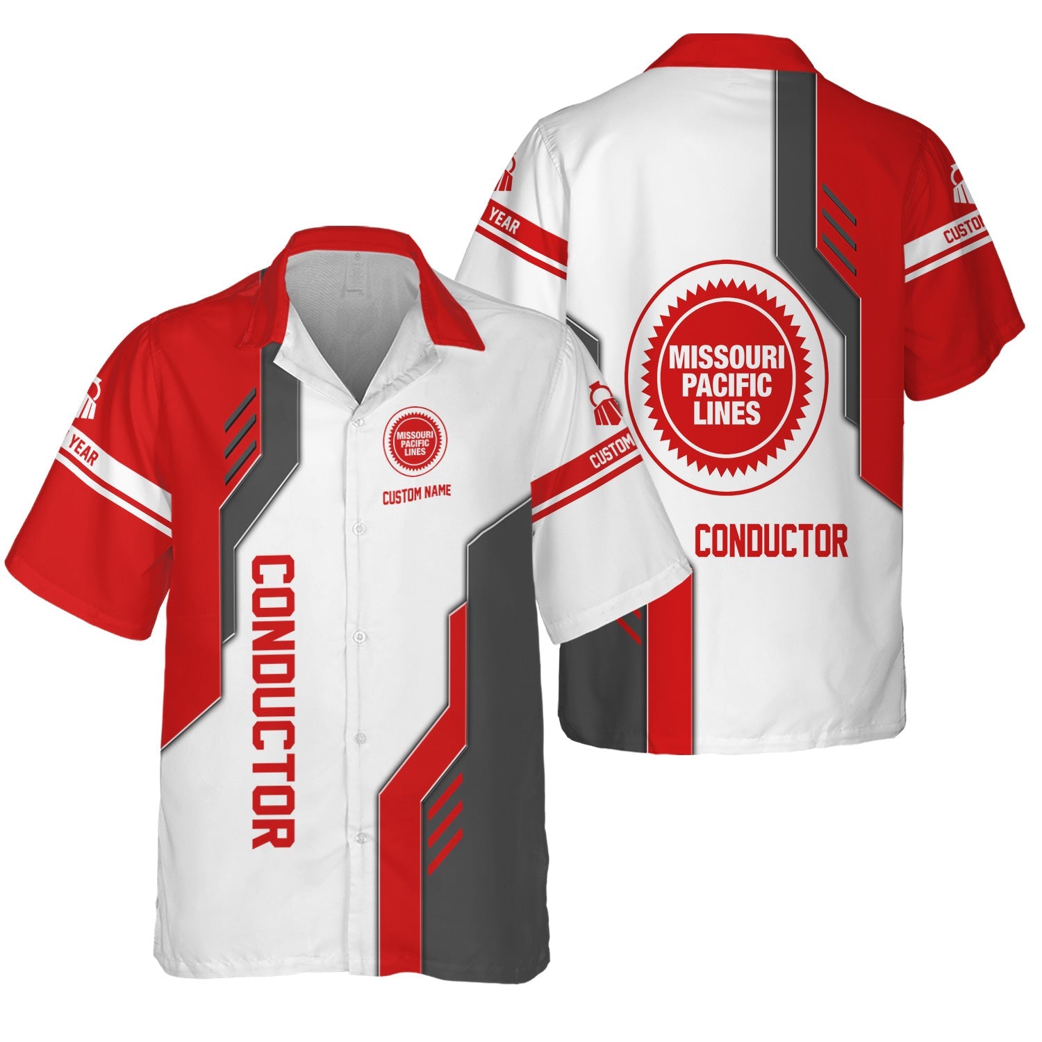 Railspirit Personalized Missouri Pacific Railroad Hawaiian Shirt Unique Railway Style with Custom Job Train Shirt