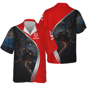 Railspirit Personalized Missouri Pacific Railroad Hawaiian Shirt Steampunk Locomotive with Custom Year Train Shirt