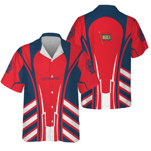 Railspirit Personalized Wabash Railroad Hawaiian Shirt Striped Railroad Style Train Shirt All Over Print