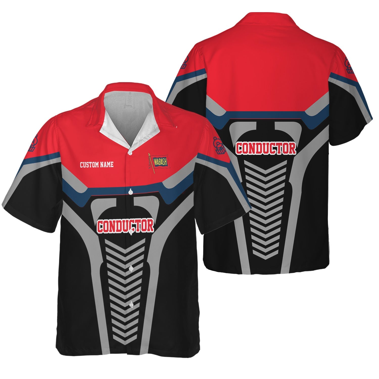 Railspirit Personalized Wabash Railroad Hawaiian Shirt Track-Inspired with Custom Job Position Train Shirt