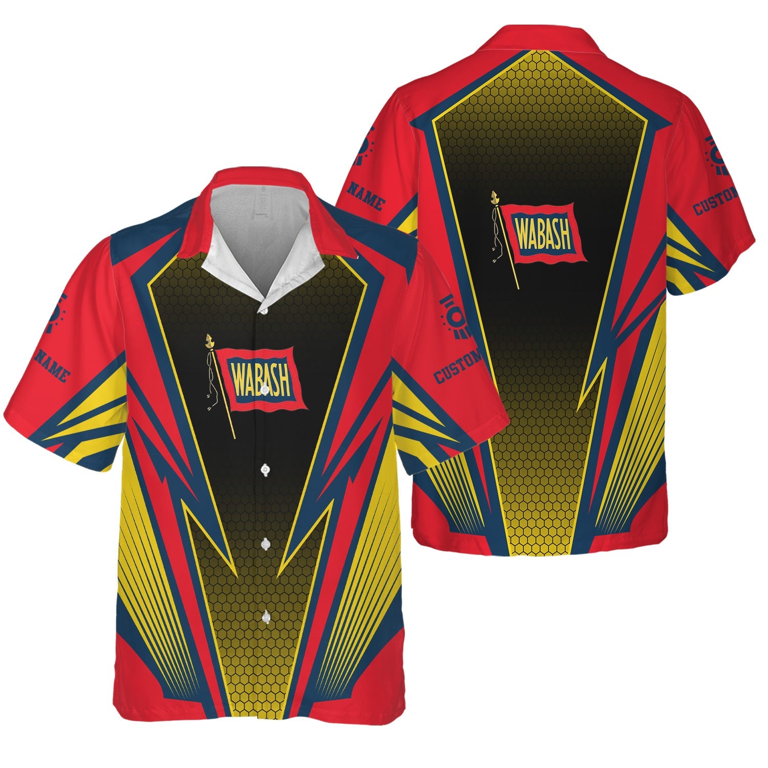 Railspirit Personalized Wabash Railroad Hawaiian Shirt Lightning Graphic Style Shirt Gift Idea For Train Lover