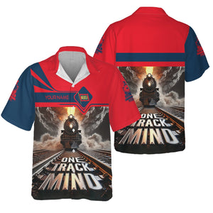 Railspirit Personalized Wabash Railroad Hawaiian Shirt One Track Mind Train Printed Shirt