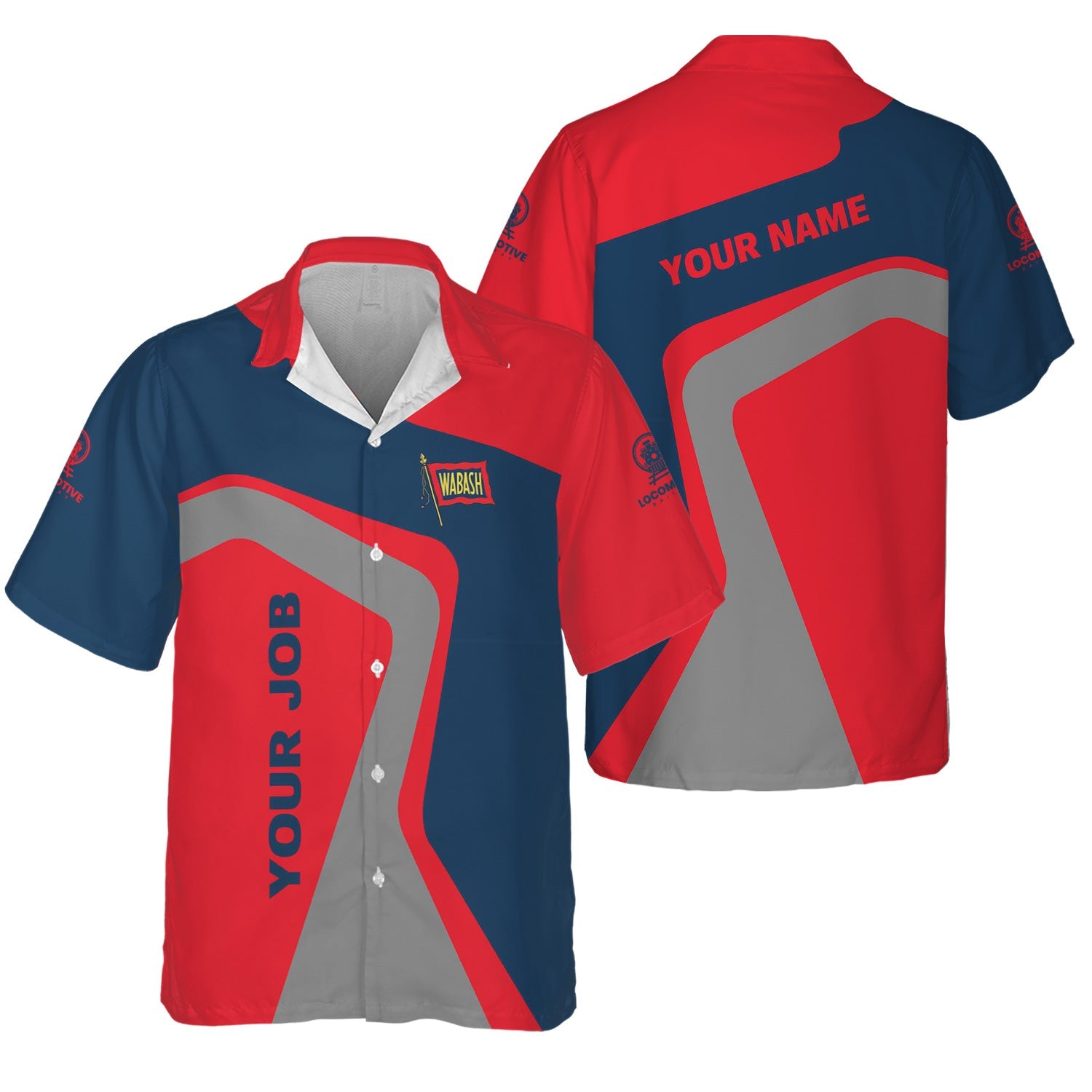 Railspirit Personalized Wabash Railroad Hawaiian Shirt Unique Design with Custom Job Position Train Shirt