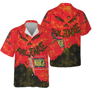 Railspirit Personalized Wabash Railroad Hawaiian Shirt Torn Graphic Style Train Shirt For Rail Junkie