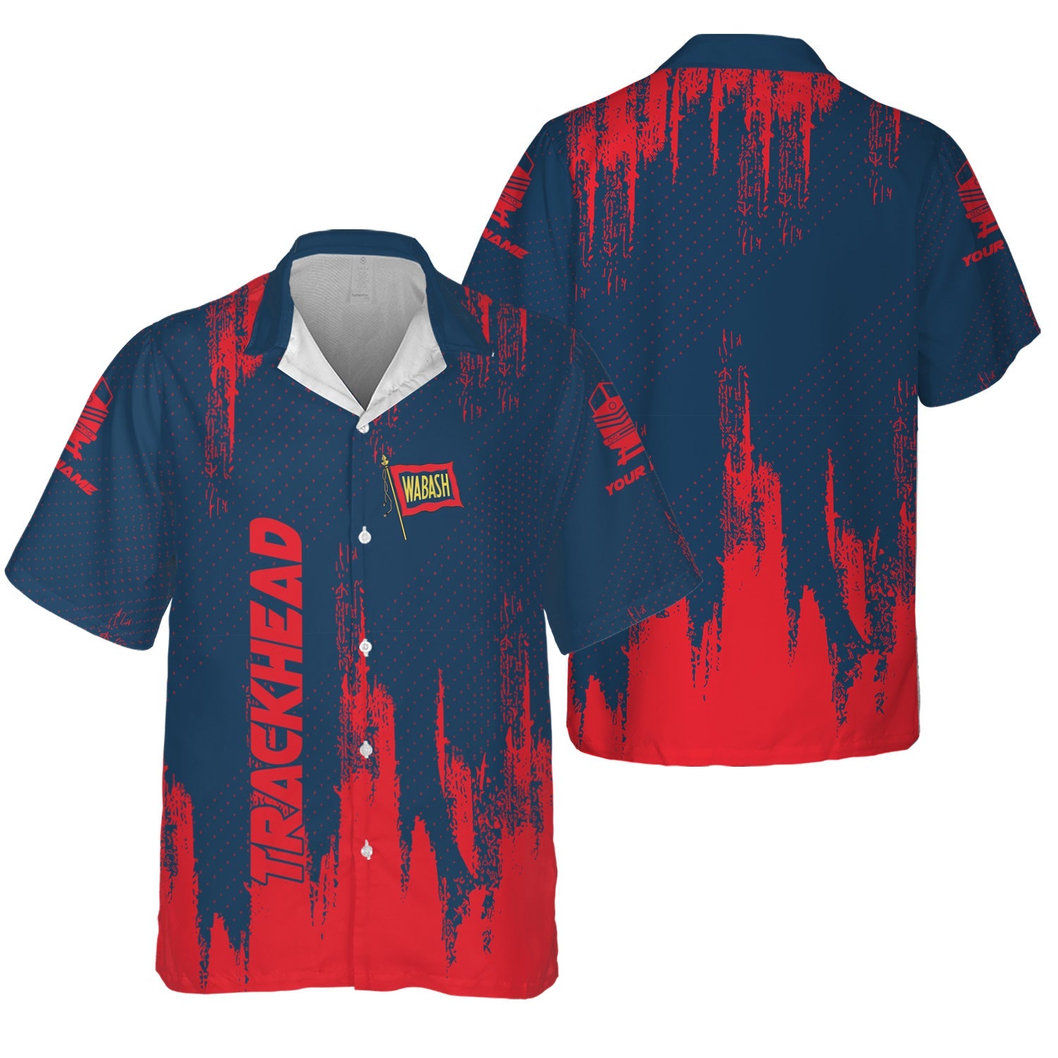 Railspirit Personalized Wabash Railroad Hawaiian Shirt Paint Impact Design Train Shirt for Trackhead