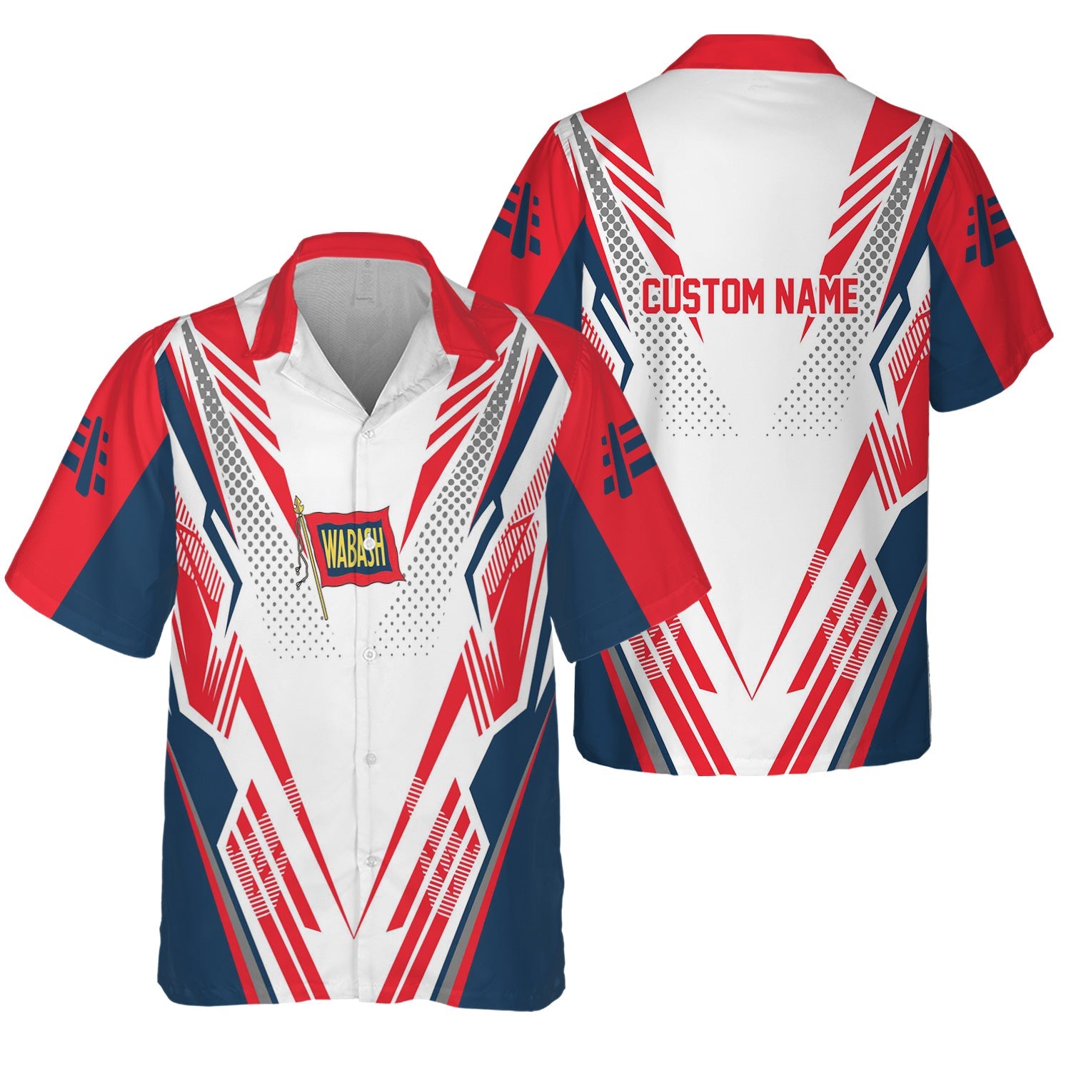 Railspirit Personalized Wabash Railroad Hawaiian Shirt Railroad Tribute Design Train Shirt for Train Lovers