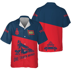 Railspirit Personalized Wabash Railroad Hawaiian Shirt One Track Mind Unisex Train Shirt Gift Idea For Train Lover