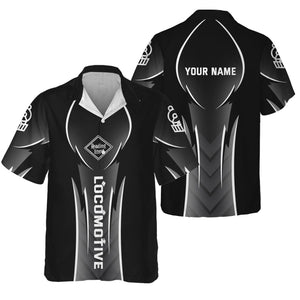 Railspirit Personalized Reading Railroad Hawaiian Shirt Striking Line Style Train Shirt For Locomotive Lovers