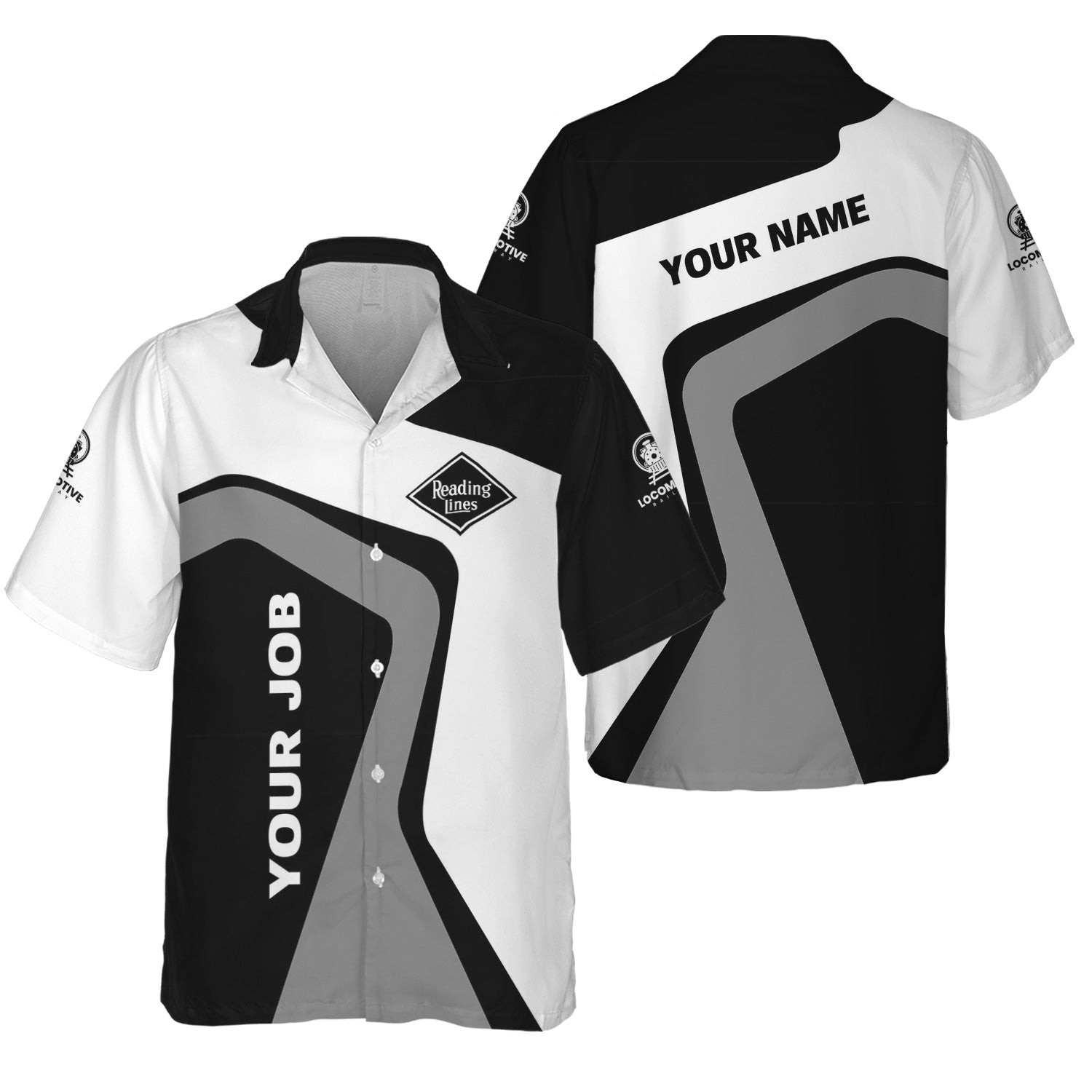 Railspirit Personalized Reading Railroad Hawaiian Shirt Unique Design with Custom Job Position Train Shirt