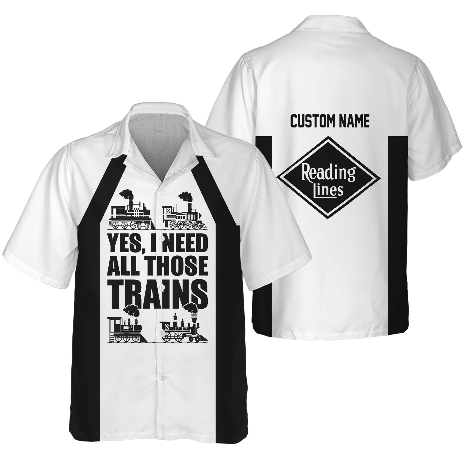 Railspirit Custom Name Reading Railroad Hawaiian Shirt Yes I Need All Those Train Printed Shirt