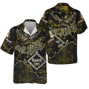 Railspirit Personalized Reading Railroad Hawaiian Shirt Torn Graphic Style Train Shirt For Rail Junkie