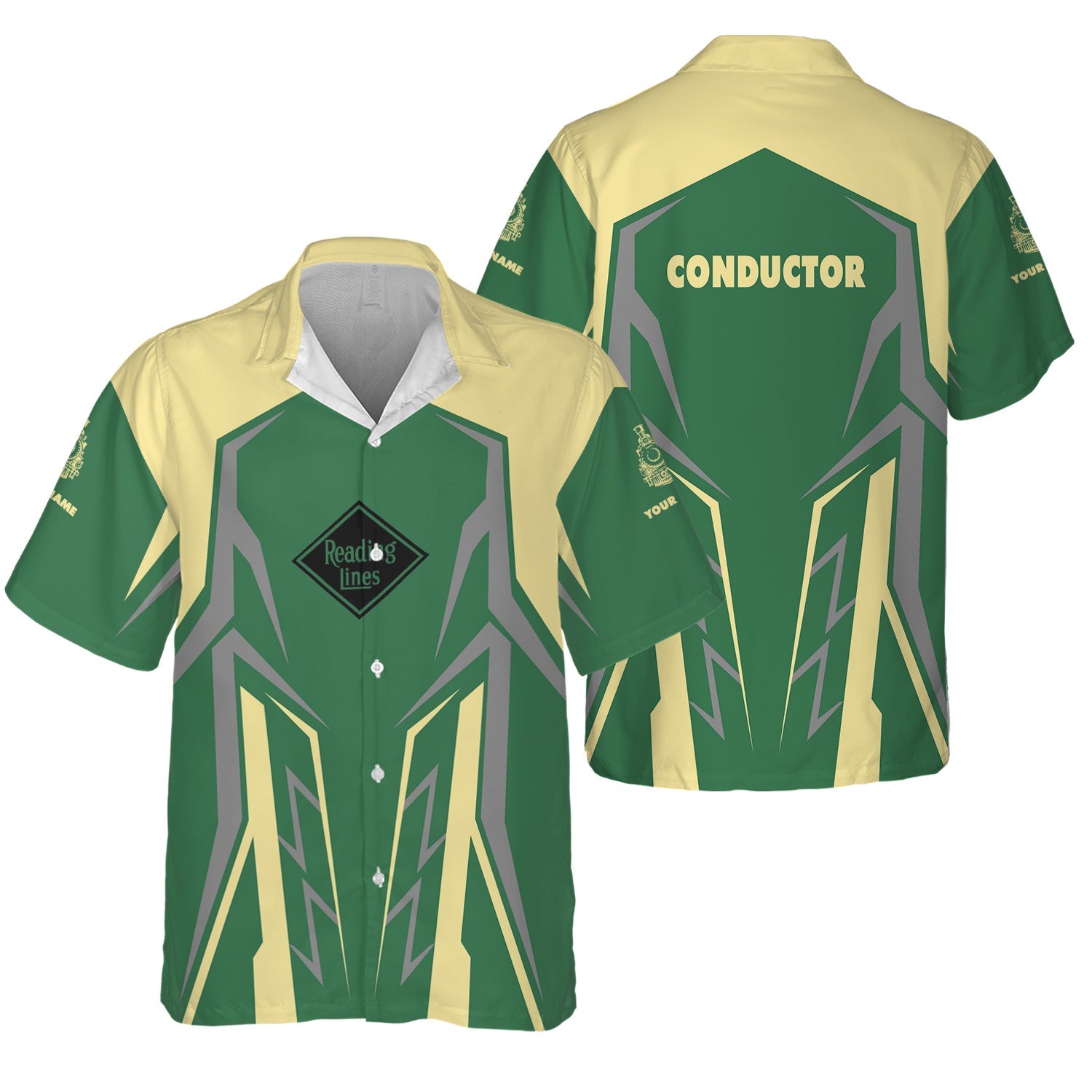 Railspirit Personalized Reading Railroad Hawaiian Shirt Futuristic Design with Custom Job Train Shirt