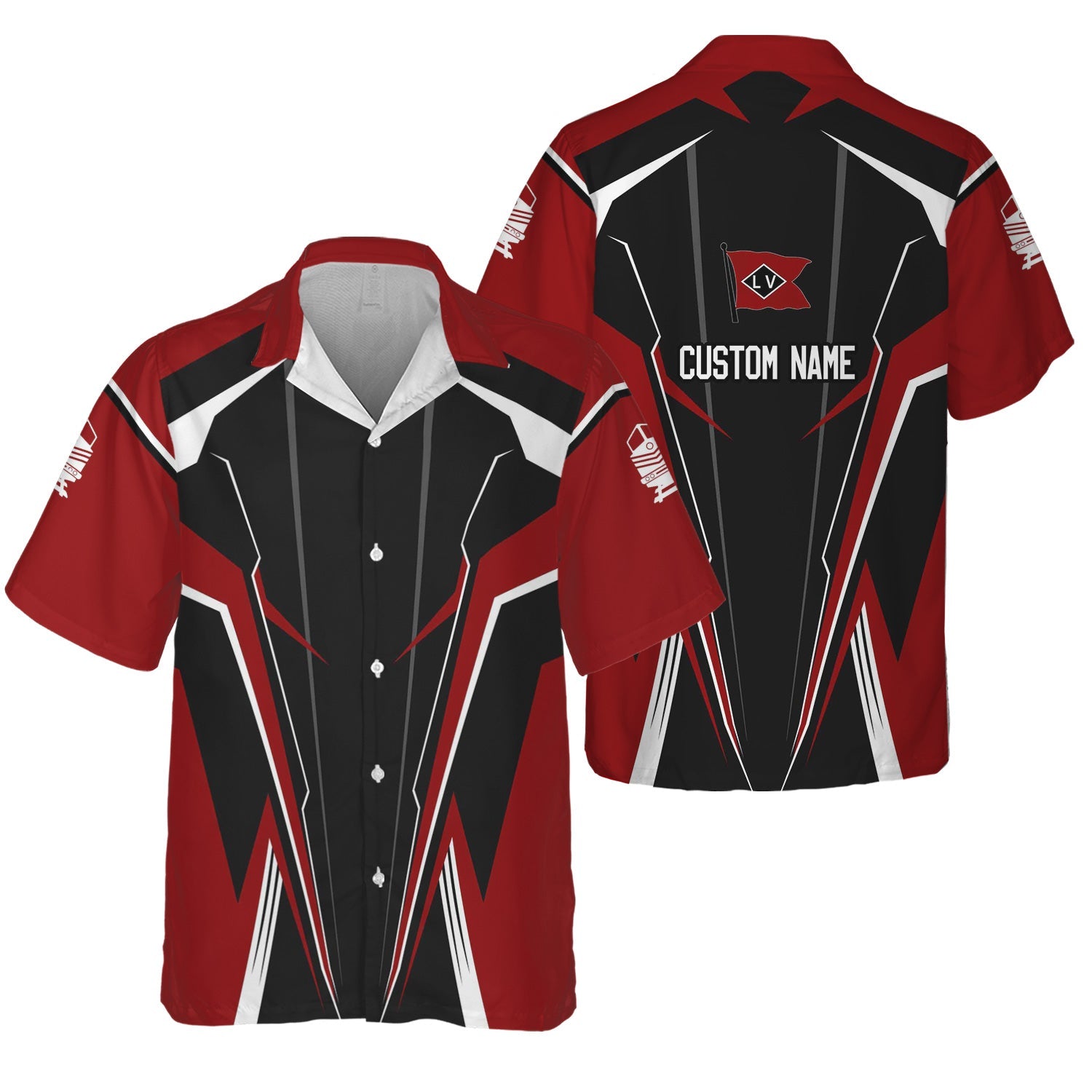 Railspirit Personalized Lehigh Valley Railroad Hawaiian Shirt Lightning-Edge Design Train Shirt For Railroad Lovers