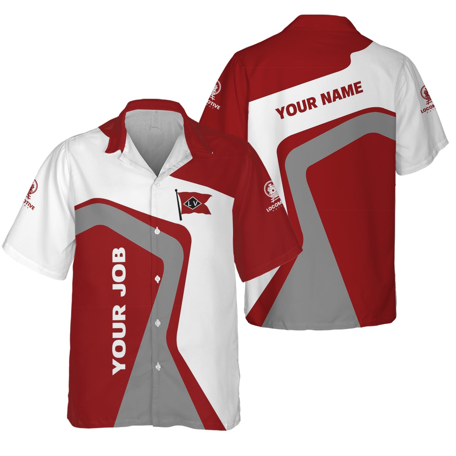 Railspirit Personalized Lehigh Valley Railroad Hawaiian Shirt Unique Design with Custom Job Position Train Shirt