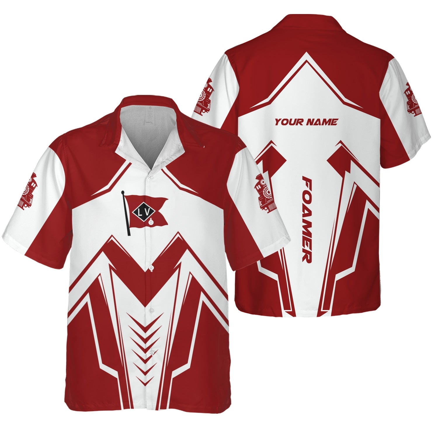 Railspirit Personalized Lehigh Valley Railroad Hawaiian Shirt Railway Trainspotter Style Shirt Gift Idea For Foamers