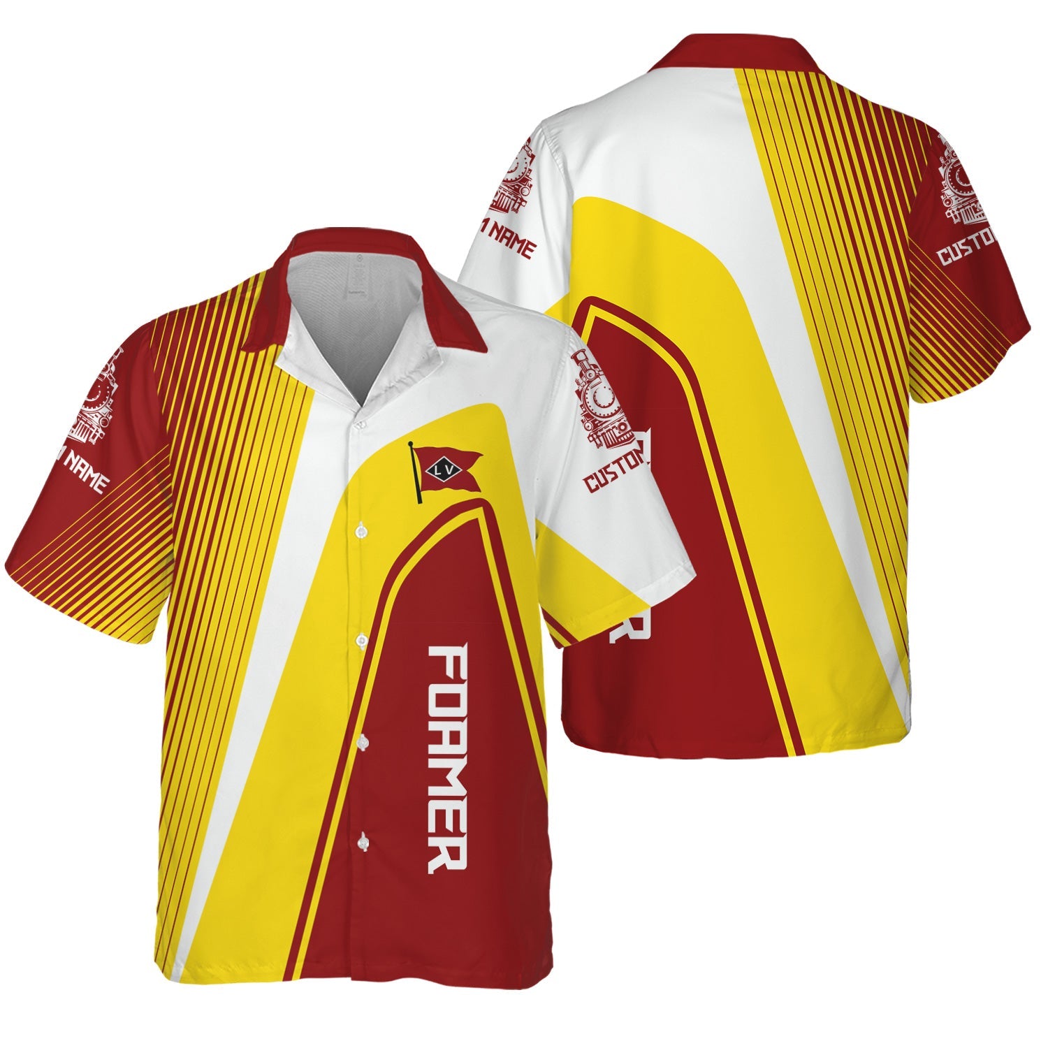 Railspirit Personalized Lehigh Valley Railroad Hawaiian Shirt Vibrant Striking Style Shirt For Rail Enthusiasts