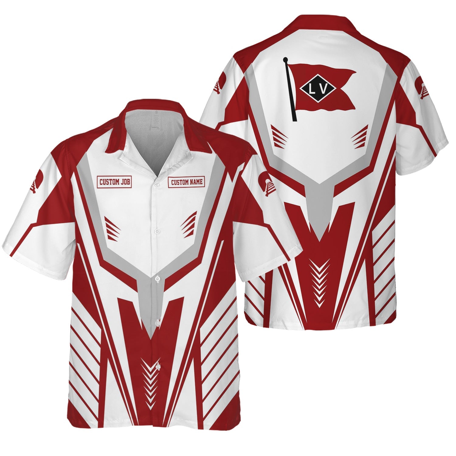 Railspirit Personalized Lehigh Valley Railroad Hawaiian Shirt Workwear-Inspired with Custom Position Train Shirt