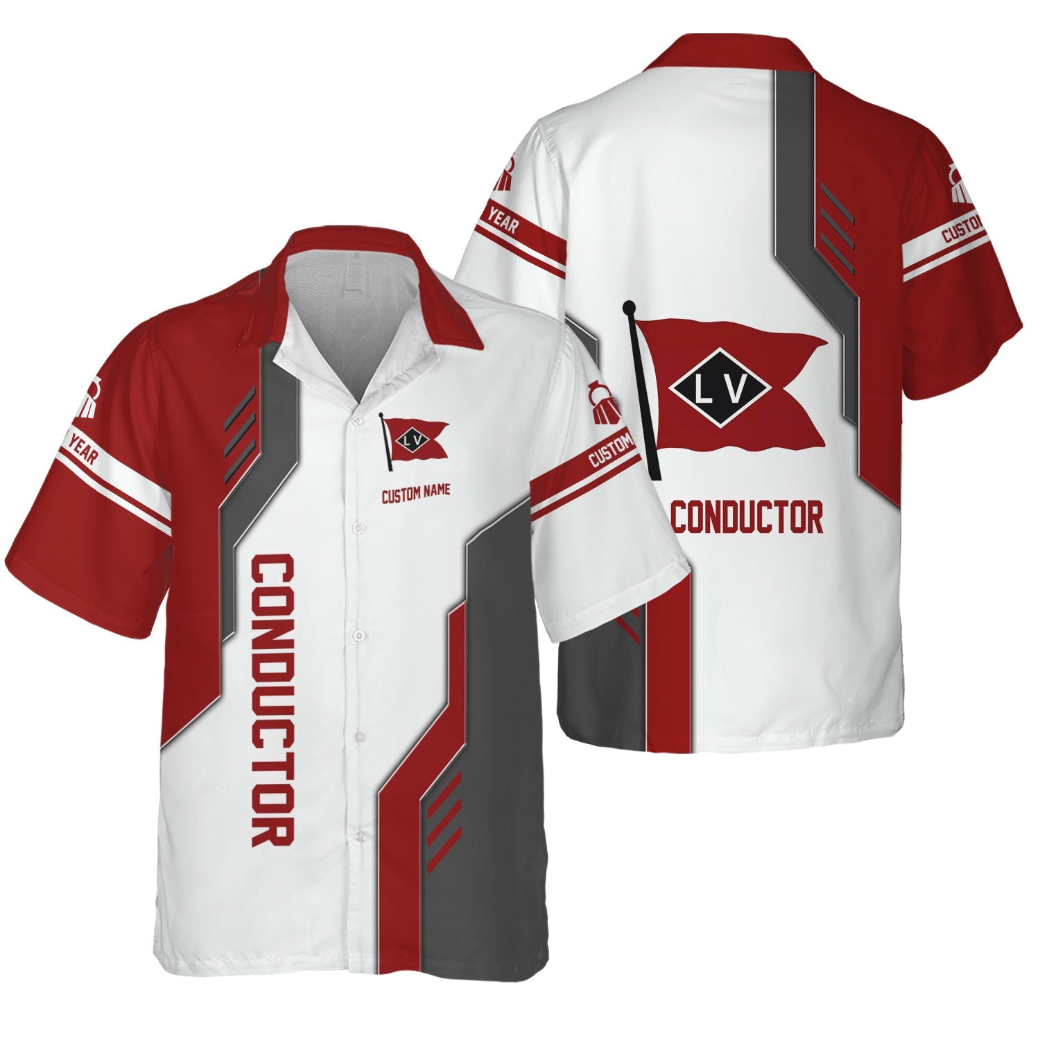 Railspirit Personalized Lehigh Valley Railroad Hawaiian Shirt Unique Railway Style with Custom Job Train Shirt