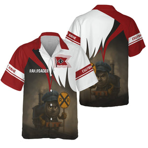 Railspirit Personalized Lehigh Valley Railroad Hawaiian Shirt Angry Train Hawaiian Shirt Gift Idea For Train Lover