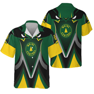 Railspirit Personalized Maine Central Railroad Hawaiian Shirt Vibrant Graphic Pattern Shirt For Train Enthusiasts