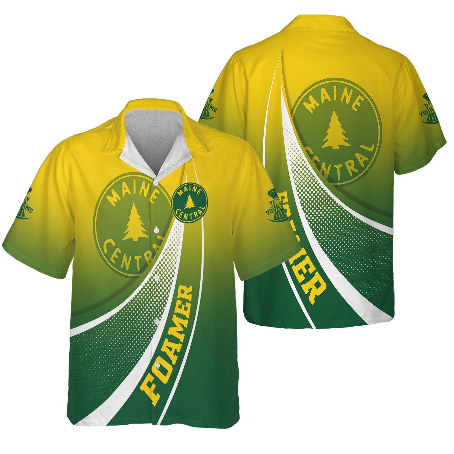 Railspirit Personalized Maine Central Railroad Hawaiian Shirt Railway-Themed Style Shirt Gift Idea For Trainspotter