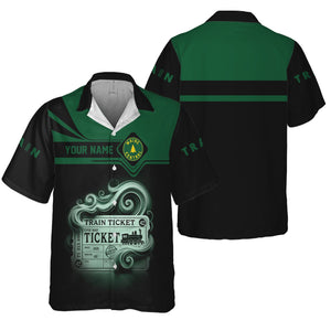 Railspirit Personalized Maine Central Railroad Hawaiian Shirt Train Ticket American Locomotive Printed Train