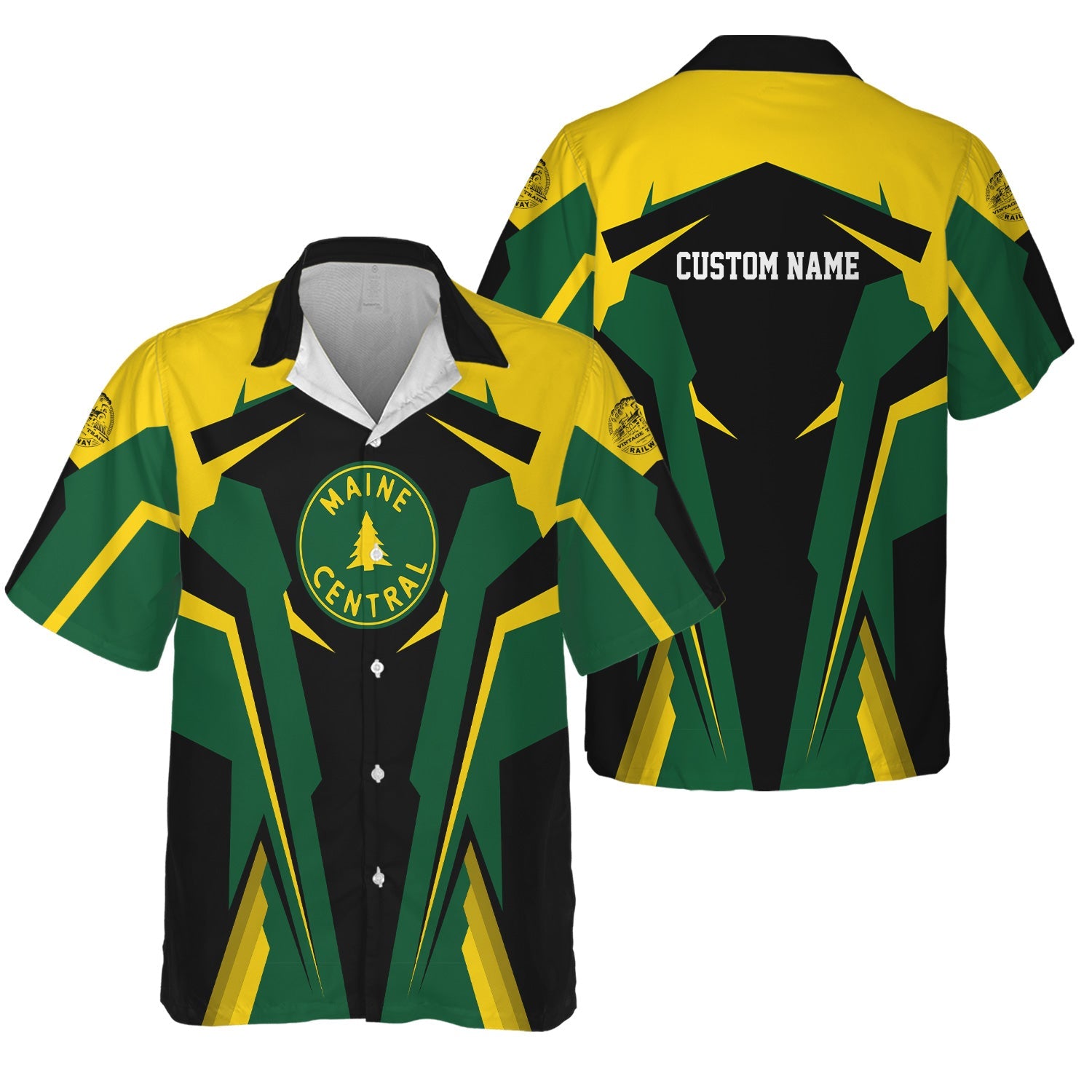 Railspirit Personalized Maine Central Railroad Hawaiian Shirt Strong Line Style Train Unisex Shirt All Over Print