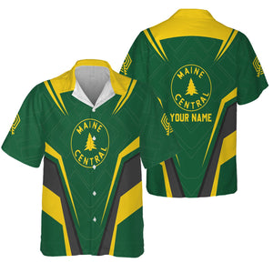 Railspirit Personalized Maine Central Railroad Hawaiian Shirt Railway Inspired Apparel Train Shirt For Train Lovers