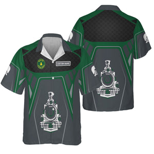 Railspirit Personalized Maine Central Railroad Hawaiian Shirt Steam Locomotive Engine Graphic Train Shirt All Over Print