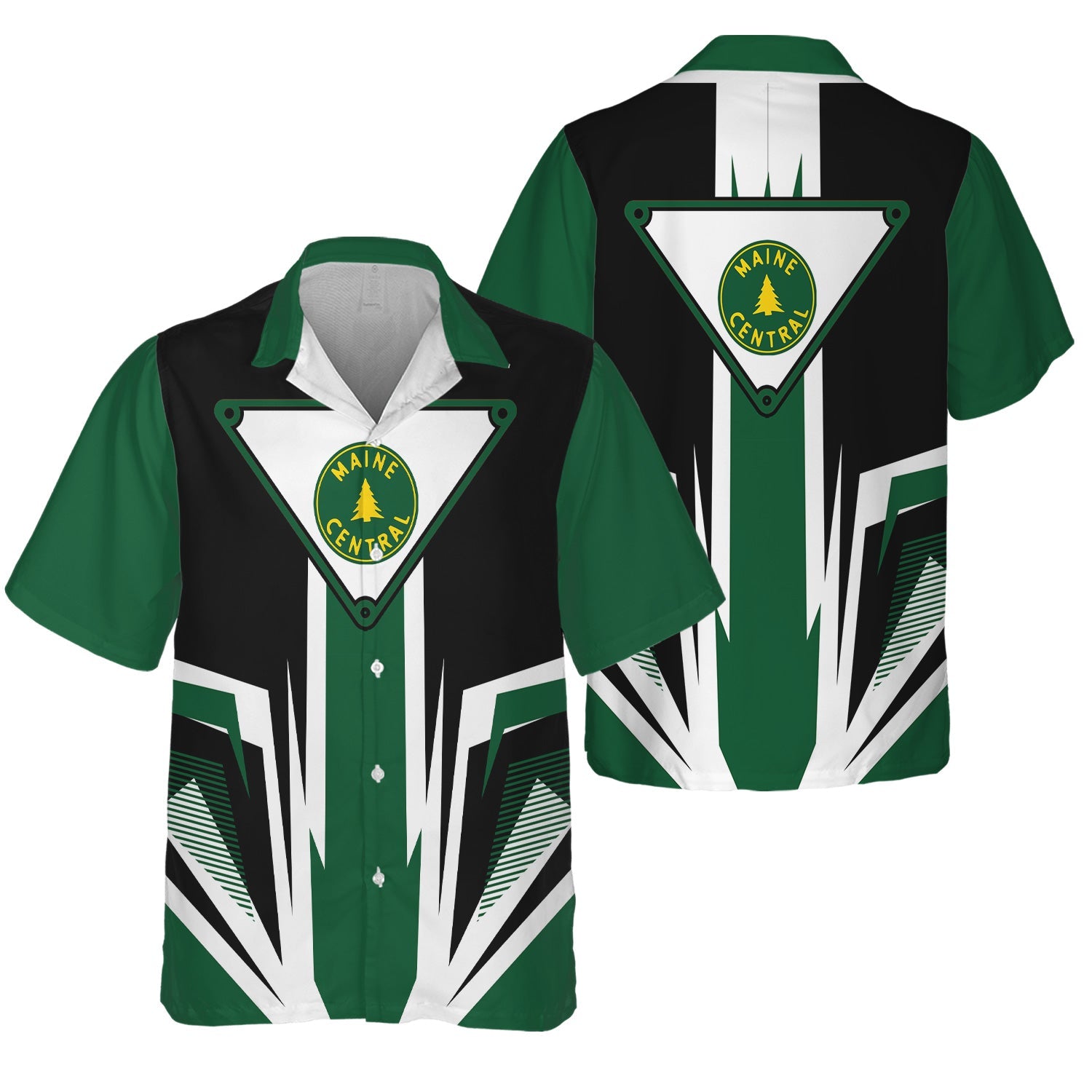 Railspirit Maine Central Railroad Hawaiian Shirt Bold Graphic Style All Over Printed Shirt