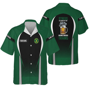 Railspirit Personalized Maine Central Railroad Hawaiian Shirt Stress Is Caused By Not Having Enough Trains Shirt All Over Print