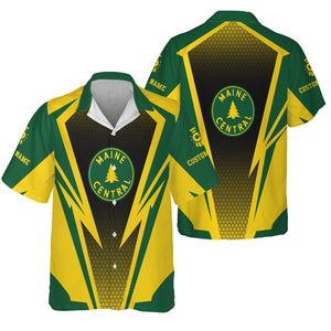 Railspirit Personalized Maine Central Railroad Hawaiian Shirt Lightning Graphic Style Shirt Gift Idea For Train Lover