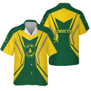 Railspirit Personalized Maine Central Railroad Hawaiian Shirt Unique Style with Custom Job Train Shirt