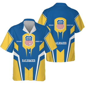 Railspirit Personalized Union Pacific Railroad Hawaiian Shirt Custom Year Railroader Big Boy Shirt Gift Idea For Train Lover