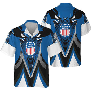 Railspirit Personalized Union Pacific Railroad Hawaiian Shirt Vibrant Graphic Pattern Big Boy Shirt For Train Enthusiasts