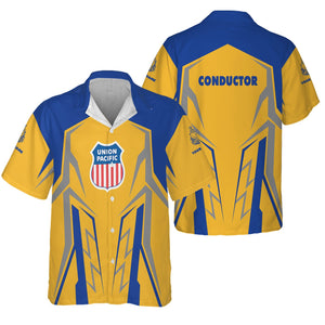 Railspirit Personalized Union Pacific Railroad Hawaiian Shirt Futuristic Design with Custom Job Big Boy Train Shirt
