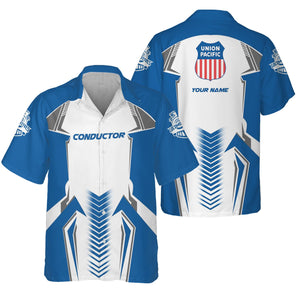Railspirit Personalized Union Pacific Railroad Hawaiian Shirt Standout Style with Custom Position Big Boy Train Shirt