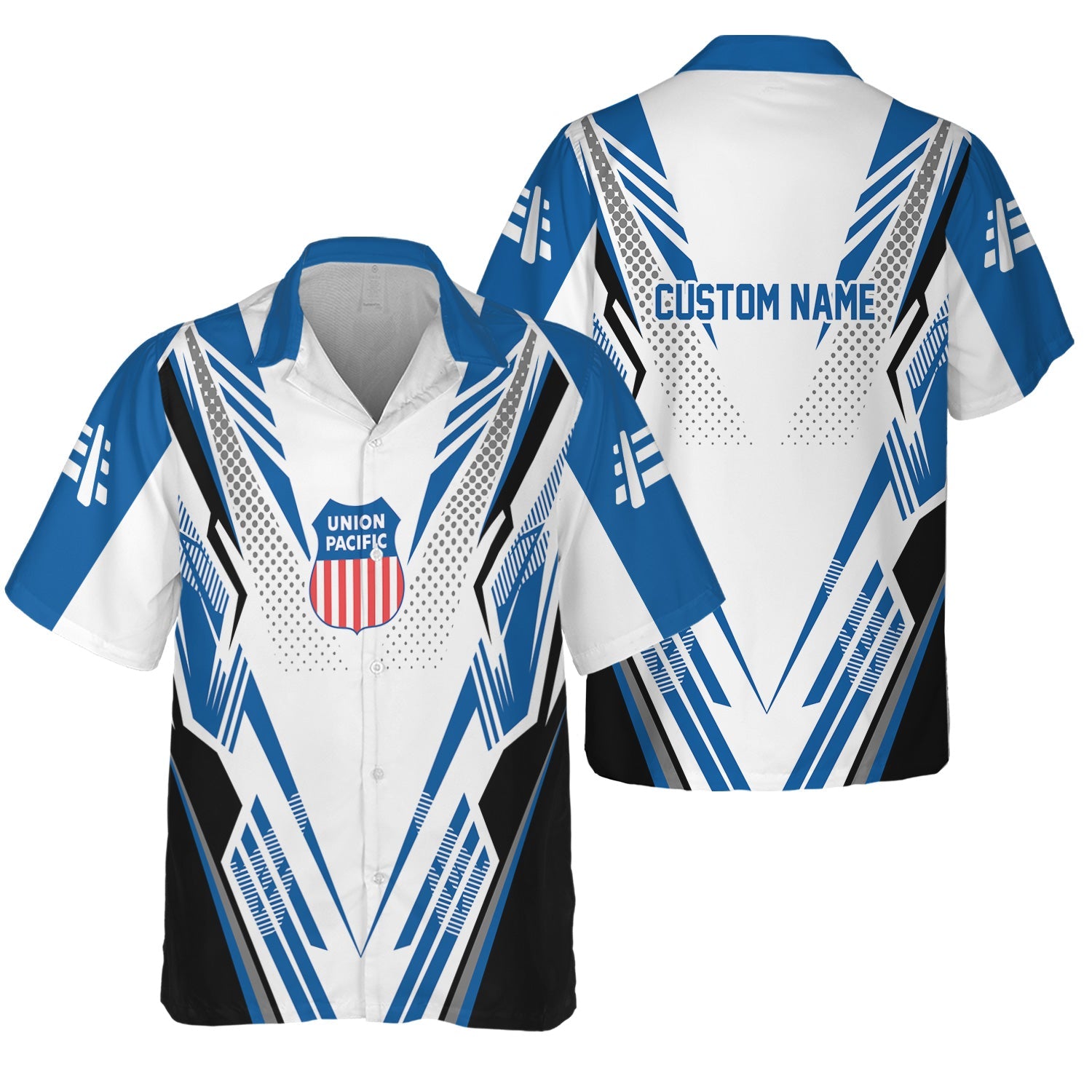 Railspirit Personalized Union Pacific Railroad Hawaiian Shirt Railroad Tribute Design Big Boy Train Shirt for Train Lovers