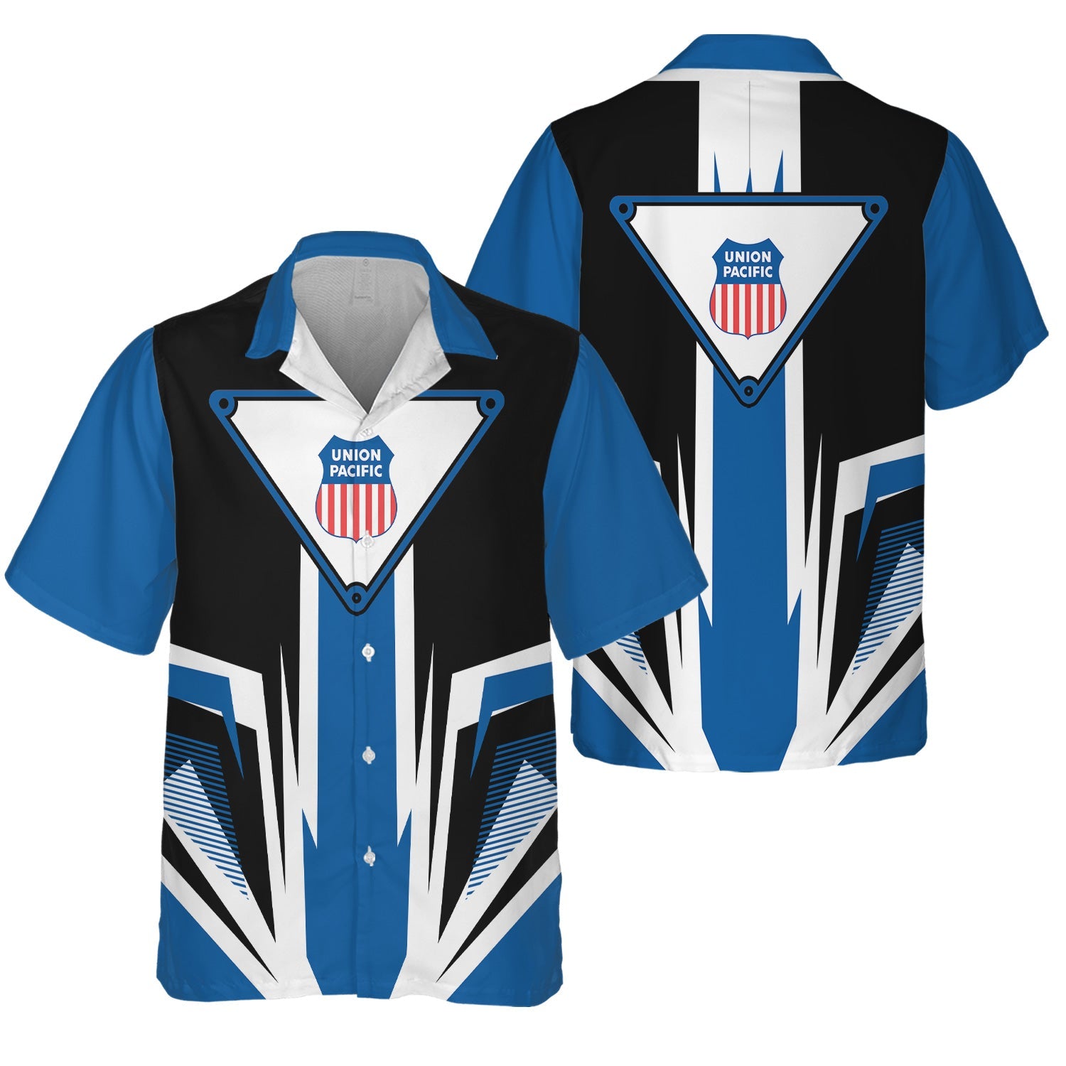 Railspirit Union Pacific Railroad Hawaiian Shirt Bold Graphic Style Big Boy All Over Printed Shirt