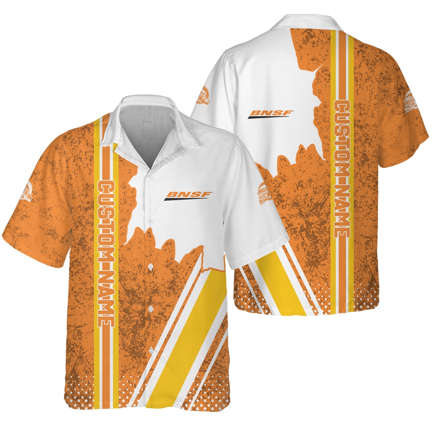 Railspirit Personalized BNSF Railway Hawaiian Shirt All Over Printed Unisex Shirt