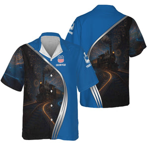 Railspirit Personalized Union Pacific Railroad Hawaiian Shirt Steampunk Locomotive with Custom Year Big Boy Train Shirt