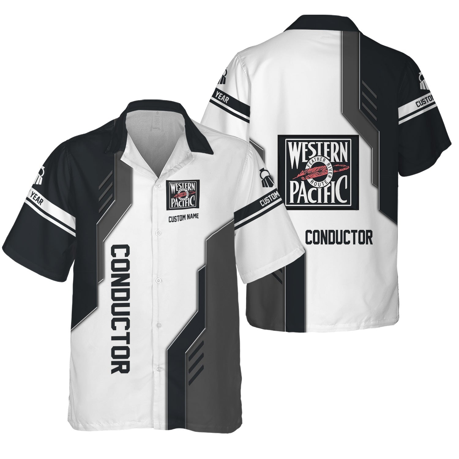 Railspirit Personalized Western Pacific Railroad Hawaiian Shirt Unique Railway Style with Custom Job Train Shirt