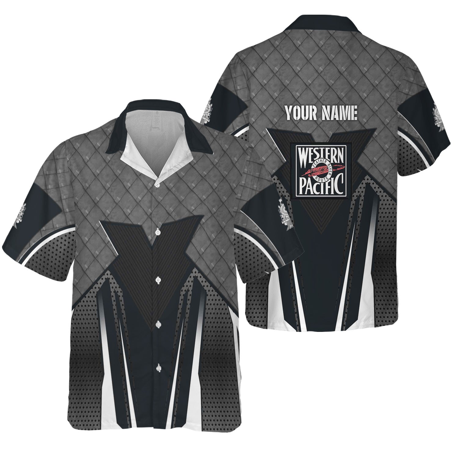 Railspirit Personalized Western Pacific Railroad Hawaiian Shirt Rugged Steel Vibes Train Shirt All Over Print