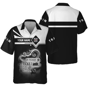 Railspirit Personalized Western Pacific Railroad Hawaiian Shirt Train Ticket  American Locomotive Printed Train