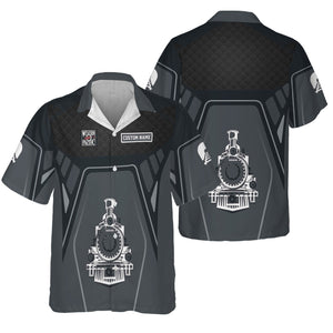 Railspirit Personalized Western Pacific Railroad Hawaiian Shirt Steam Locomotive Engine Graphic Train Shirt All Over Print