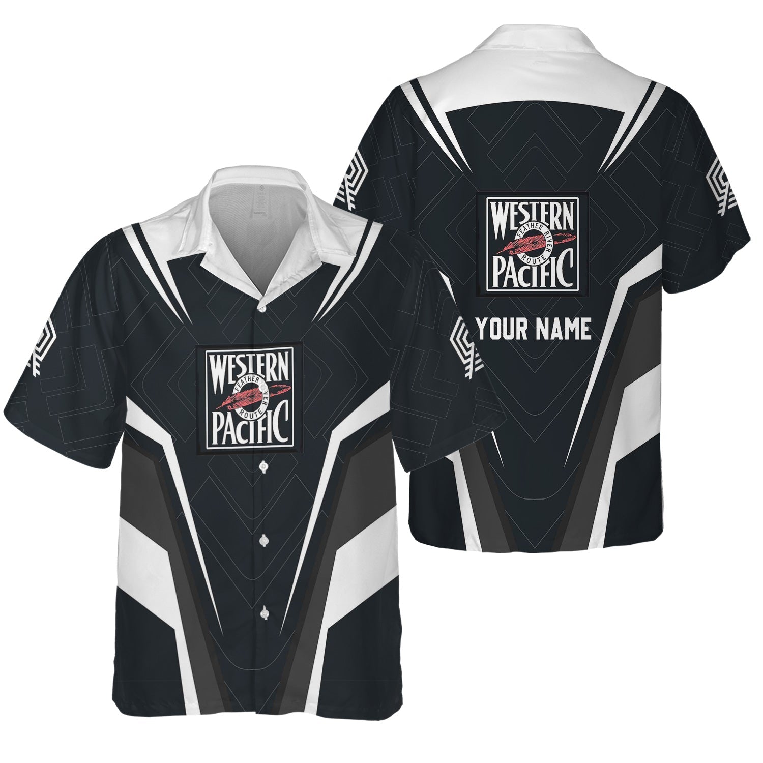 Railspirit Personalized Western Pacific Railroad Hawaiian Shirt Railway Inspired Apparel Train Shirt For Train Lovers