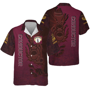 Railspirit Personalized Boston and Maine Railroad Hawaiian Shirt Blazing Style with Custom Position Train Shirt