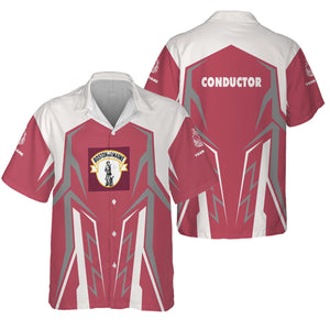 Railspirit Personalized Boston and Maine Railroad Hawaiian Shirt Futuristic Design with Custom Job Train Shirt