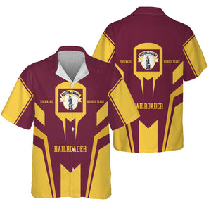 Railspirit Personalized Boston and Maine Railroad Hawaiian Shirt Custom Year Railroader Shirt Gift Idea For Train Lover