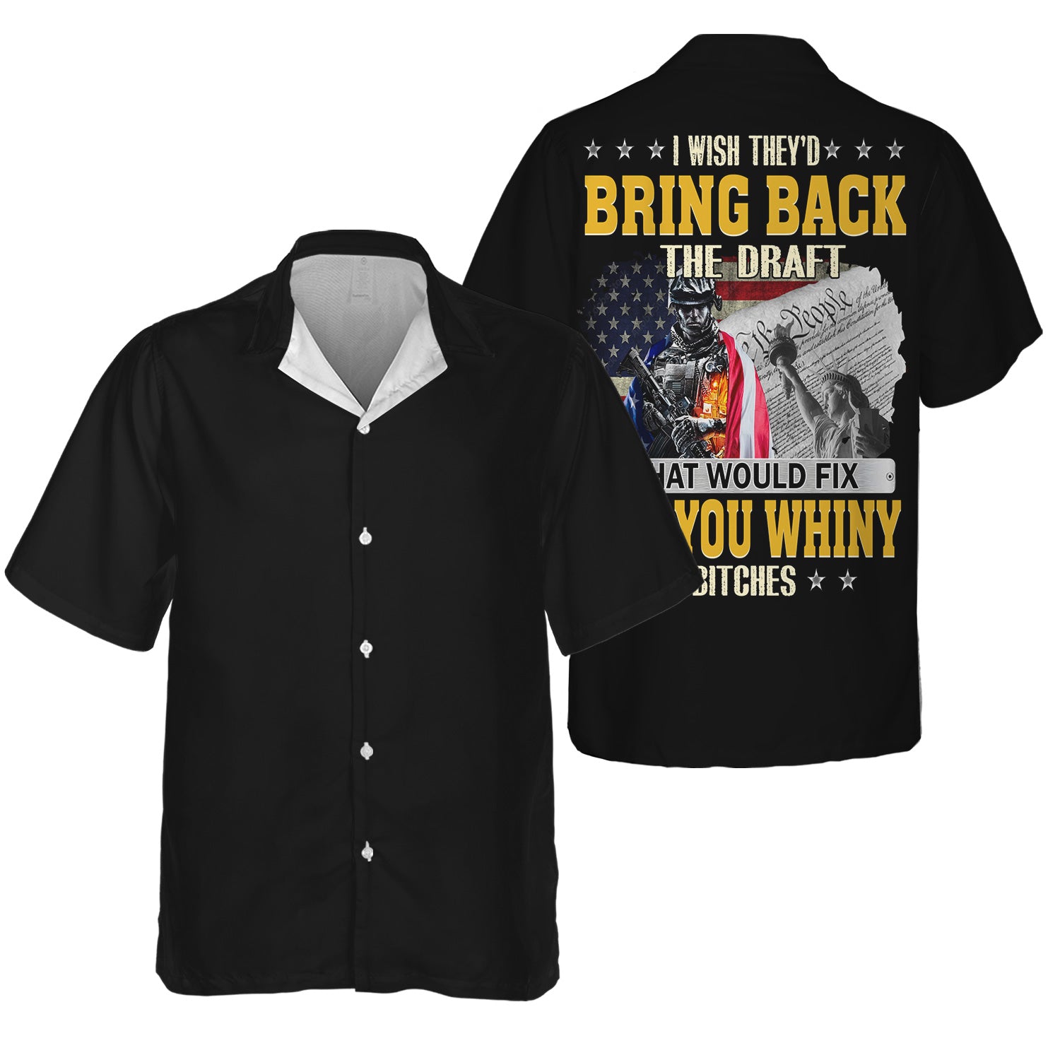 I Wish They’d Bring Back The Draft Quote Shirt, American Soldier Flag Design, Patriotic Veteran Military Tee, Patriotic Gift For Men